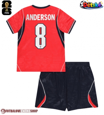 Anglie Elliot Anderson #8 Venkovní dres komplet pro Děti MS 2026 Krátkým Rukávem (+ Krátké kalhoty)
